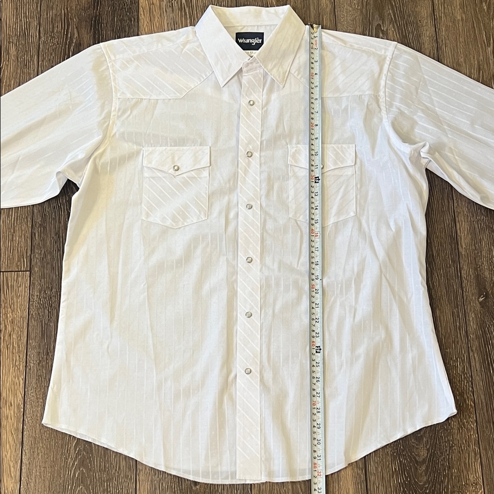 Vintage Wrangler Men's XL White Pearl Snap Button Down Western Shirt - Picture 13 of 13